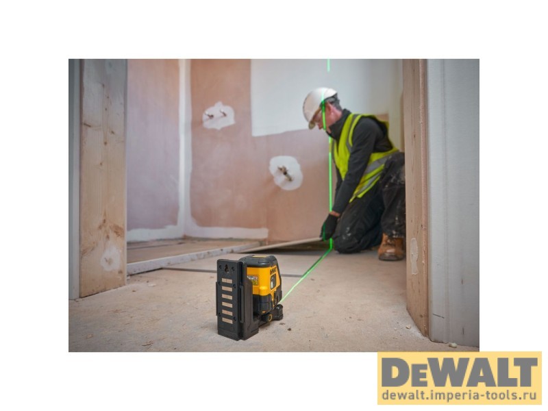 Аккумуляторный лазерный нивелир DeWALT DCLE14201GB, зеленый луч 45 м, со встроенной АКБ, в чехле