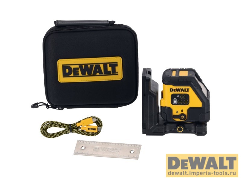 Аккумуляторный лазерный нивелир DeWALT DCLE14201RB, красный луч 30 м, со встроенной АКБ, в чехле