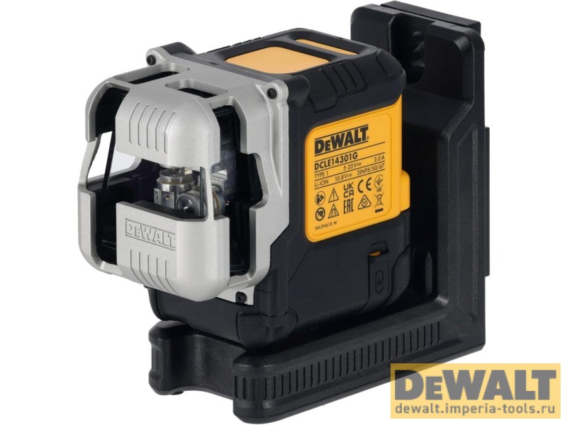 Аккумуляторный лазерный нивелир DeWALT DCLE14301GB, 10.8 В, зеленый луч 30 м, со встроенной АКБ, в чехле