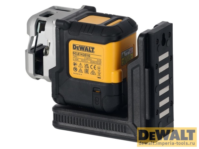 Аккумуляторный лазерный нивелир DeWALT DCLE14301GB, 10.8 В, зеленый луч 30 м, со встроенной АКБ, в чехле