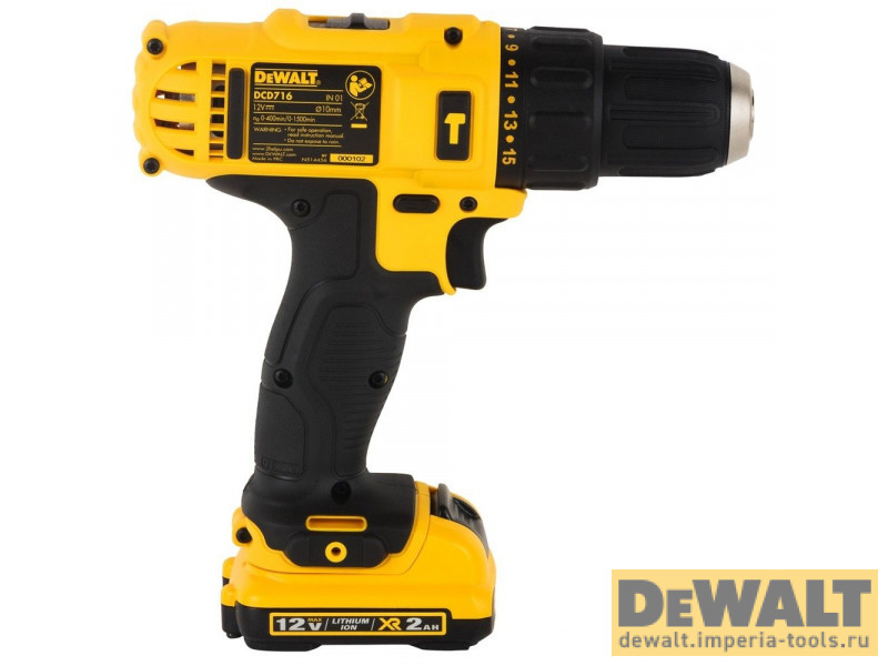 Аккумуляторная ударная дрель-шуруповерт DeWALT DCD716D2, 10.8 (12) В Аккумуляторная ударная дрель-шуруповерт DeWALT DCD716D2, 10.8 (12) В