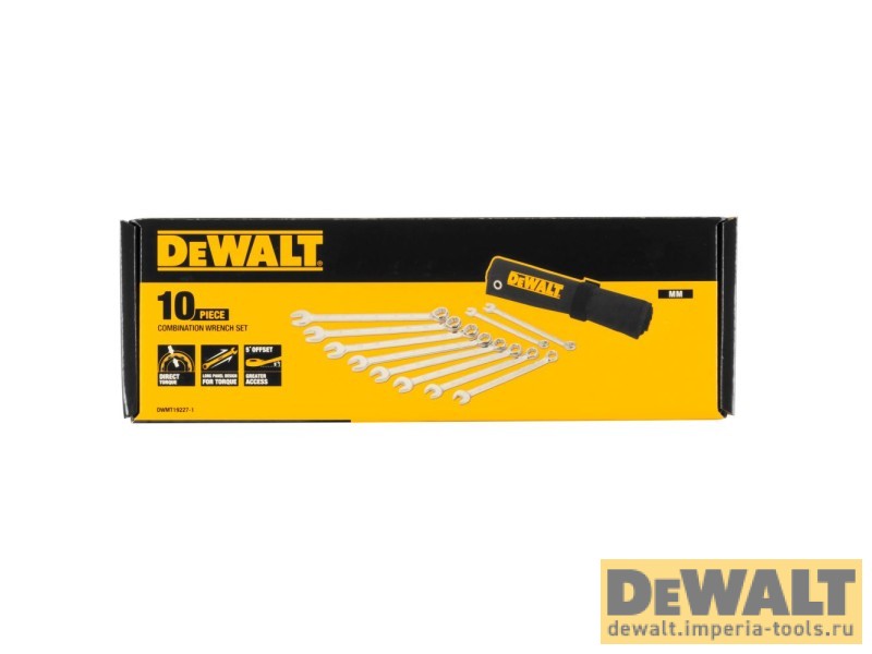 Набор комбинированных гаечных ключей DeWALT DWMT19227-1 10-19 мм, 10 шт.