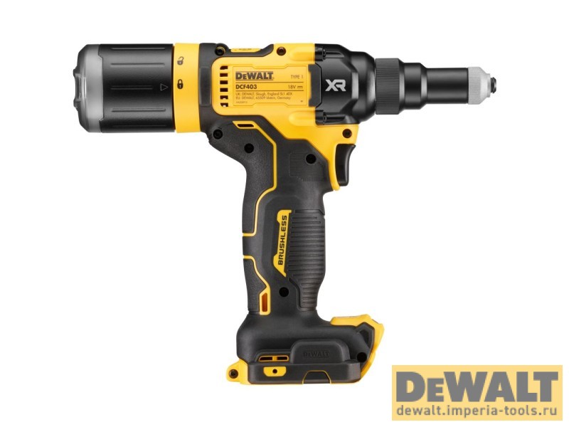 Аккумуляторный заклепочный пистолет DEWALT DCF403D2GT, 18 В, с 2 АКБ Ач и ЗУ, в кейсе TSTAK (DCF403D2GT-QW)