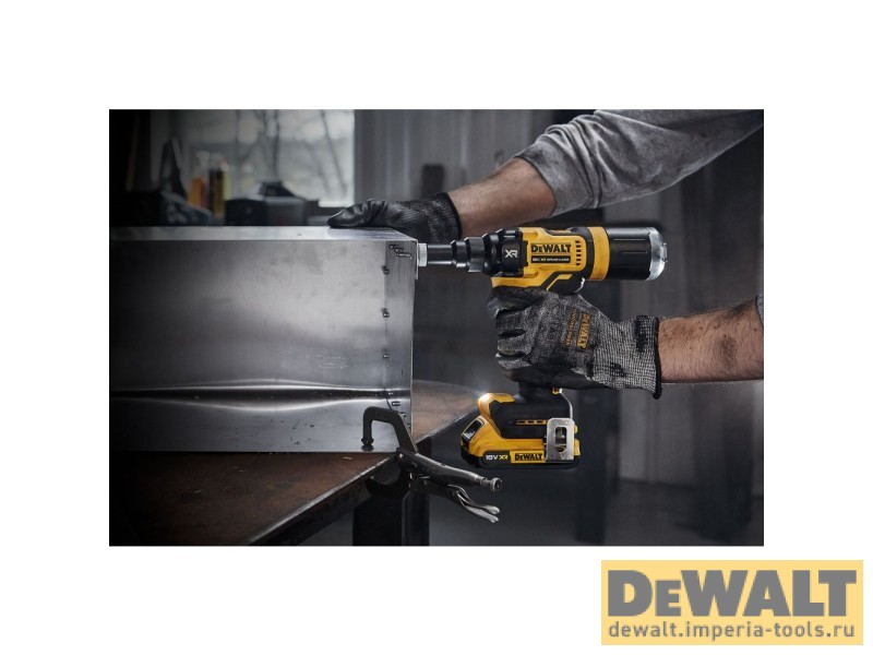 Аккумуляторный заклепочный пистолет DEWALT DCF403D2GT, 18 В, с 2 АКБ Ач и ЗУ, в кейсе TSTAK (DCF403D2GT-QW)