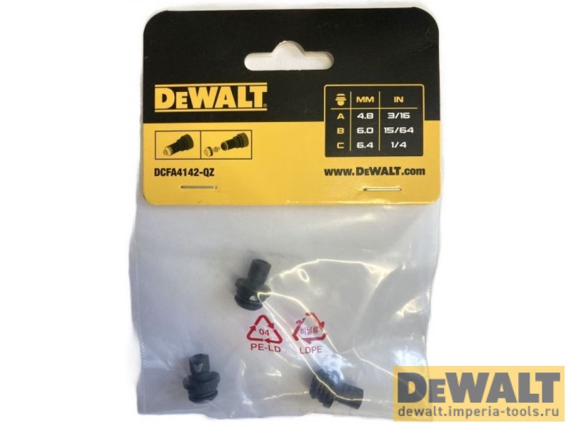 Набор носиков для заклепочного пистолета DEWALT DCFA4142, для DCF403, 4.8/6/6.4 мм, 3 шт.