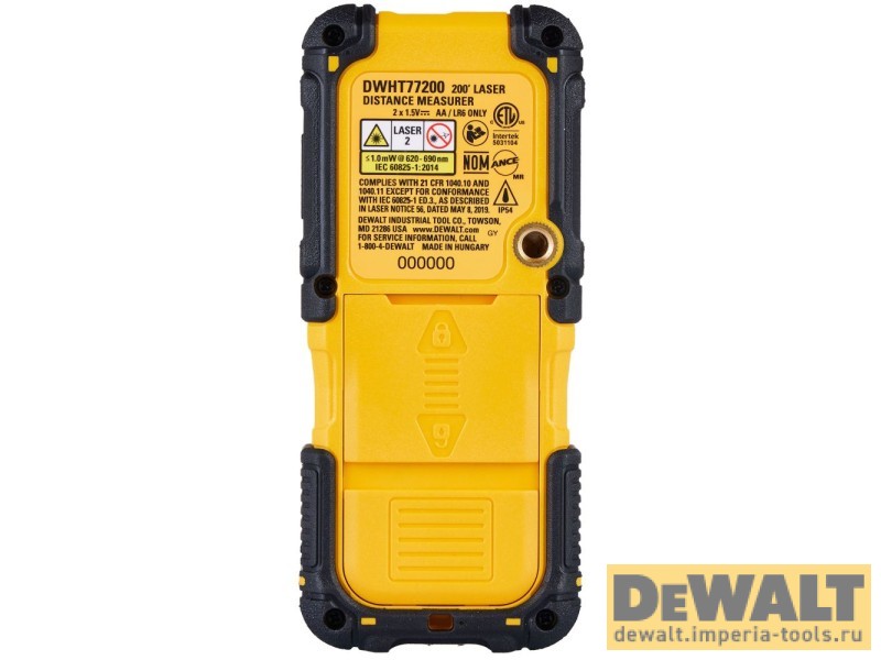 Лазерный дальномер DEWALT DWHT77200, на батарейках, 60 м