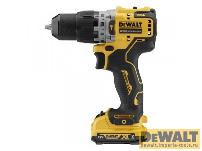 Ударная бесщеточная дрель-шуруповерт DeWALT, 250 Вт, 10.8 (12) В, 57.5 Нм, 1500 об/мин, 25500 уд/мин, DCD706D2,