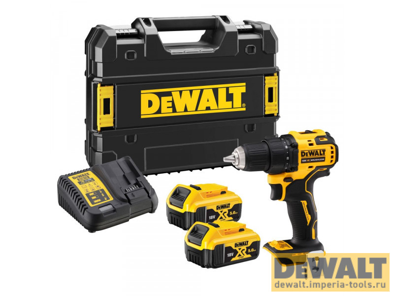 Аккумуляторная бесщеточная дрель-шуруповерт DeWALT, 18 В, 1650 об/мин, с 2 АКБ 5 Ач и ЗУ, в кейсе TSTAK, DCD708P2T Аккумуляторная бесщеточная дрель-шуруповерт DeWALT, 18 В, 1650 об/мин, с 2 АКБ 5 Ач и ЗУ, в кейсе TSTAK, DCD708P2T