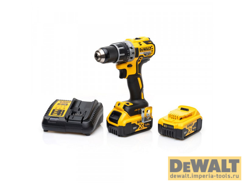 Аккумуляторная безударная бесщеточная дрель-шуруповерт DeWALT DCD791P2, 18 В