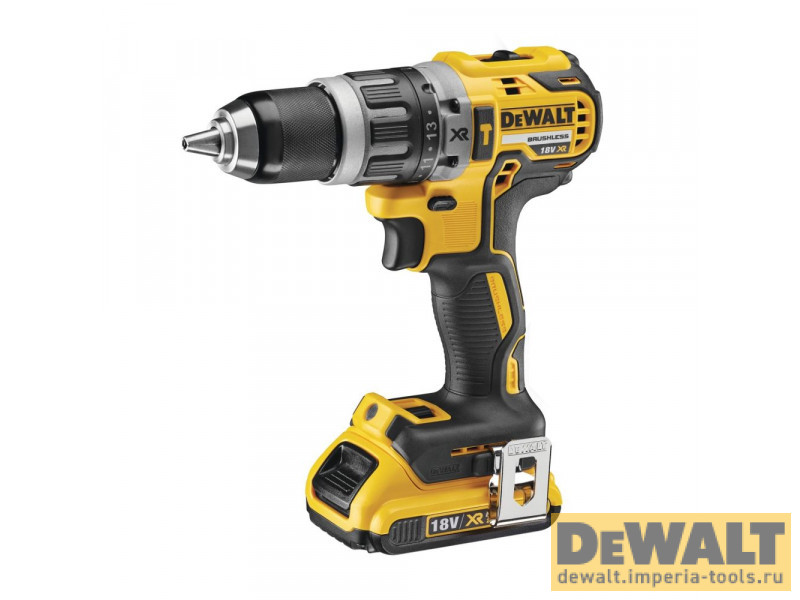 Аккумуляторная бесщеточная ударная дрель-шуруповерт DeWALT, 18 В, 2000 об/мин, 34000 уд/мин, с 2 АКБ 2 Ач и ЗУ, в кейсе, DCD796D2 Аккумуляторная бесщеточная ударная дрель-шуруповерт DeWALT, 18 В, 2000 об/мин, 34000 уд/мин, с 2 АКБ 2 Ач и ЗУ, в кейсе, DCD796D2