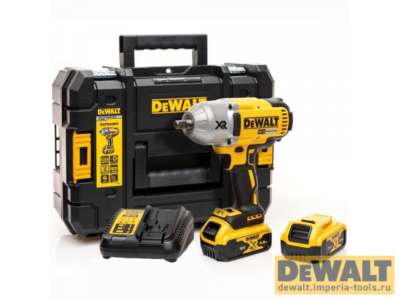 Аккумуляторный импульсный гайковерт DeWALT, 18 В, 950 Нм, 2400 уд/мин, 1900 об/мин, c 2 АКБ 5 Ач и ЗУ, в кейсе TSTAK, DCF899P2 Аккумуляторный импульсный гайковерт DeWALT, 18 В, 950 Нм, 2400 уд/мин, 1900 об/мин, c 2 АКБ 5 Ач и ЗУ, в кейсе TSTAK, DCF899P2
