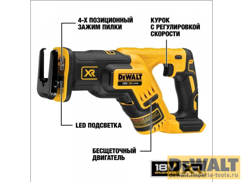 Аккумуляторная бесщеточная сабельная пила DeWALT DCS367N, 18 В, XR, 0-2900 ход/мин Аккумуляторная бесщеточная сабельная пила DeWALT DCS367N, 18 В, XR, 0-2900 ход/мин