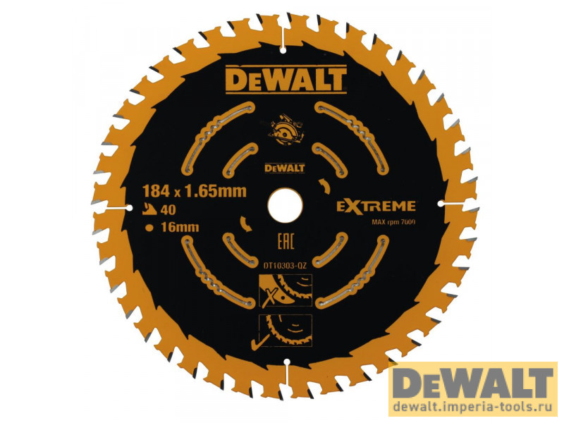 Пильный диск DeWALT EXTREME DT10303, 184/16 мм.
