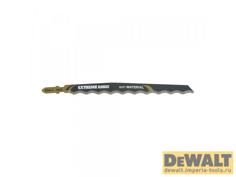 Пилка для лобзика DeWALT EXTREME DT2201, по мягким материалам, HCS, нож волнистый, 152 x 125 x 100 мм, T313AW, 5 шт.