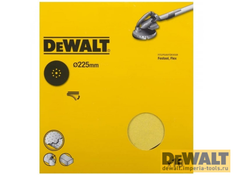 Шлифлисты DeWALT DT3169, 9 отверстий, 225 мм, 80G, 10 шт Шлифлисты DeWALT DT3169, 9 отверстий, 225 мм, 80G, 10 шт